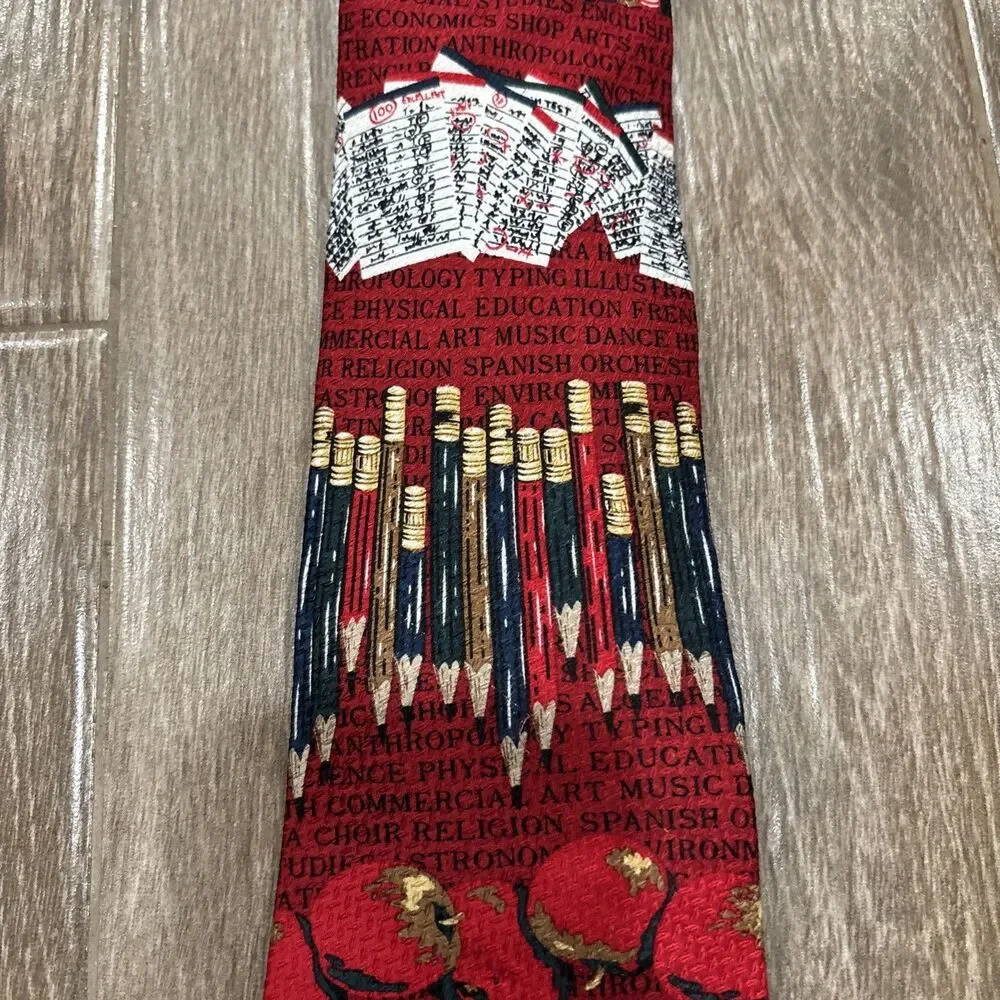 Men’s  Novelty Tie For Teacher Professor Academic Motif Books School‎